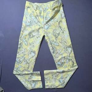 Worth New York Yellow Paisley Print Straight Leg Pants Size 4